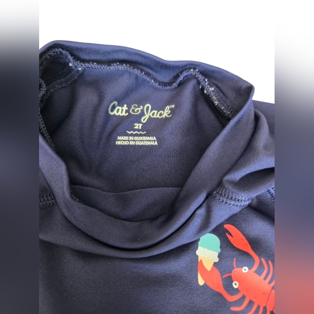 Cat & Jack Navy and Light Blue Lobster Bathing Suit 2t - Picture 5 of 5